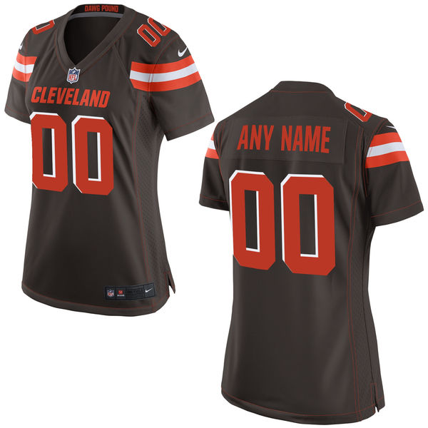 Nike Cleveland Browns Customized Brown Stitched Women's NFL Jersey